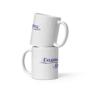 White glossy mug (Dark Logo - WORDS ONLY)