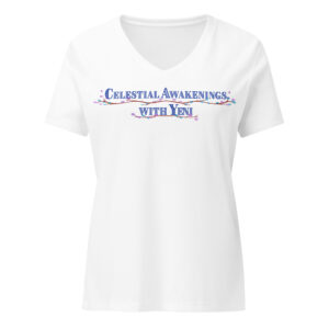 Women’s Relaxed V-neck T-shirt - (Dark Logo - WORDS ONLY )